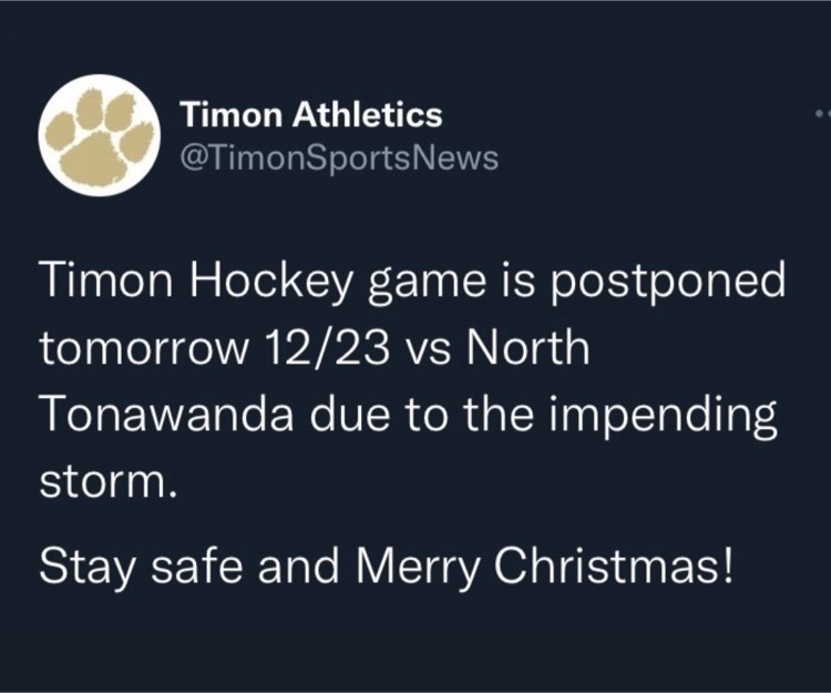 Bishop Timon - Hockey Cancellation 
